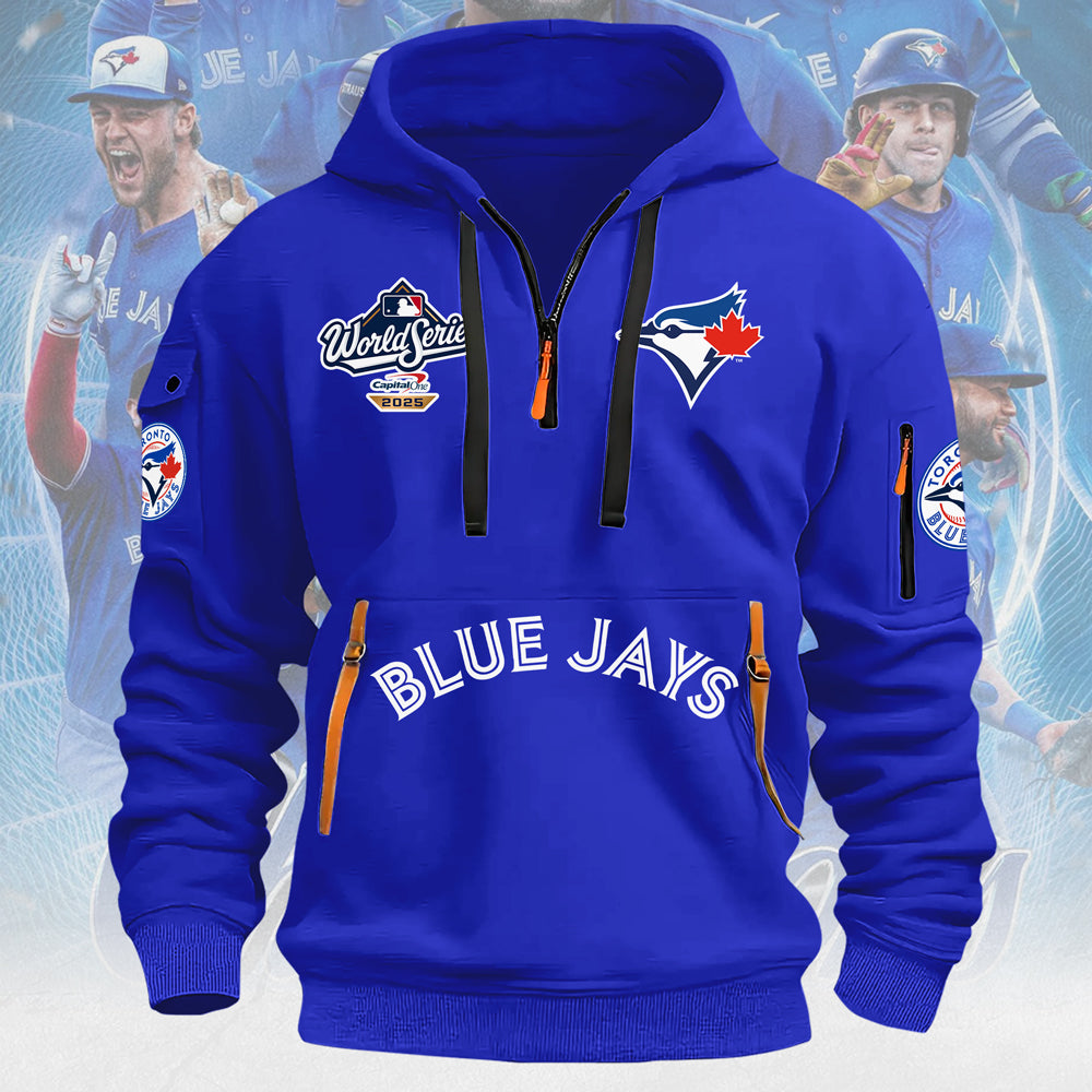 Toronto Blue Jays 2025 American League Champions 2D Quarter Zip Hoodie – MAITM13647