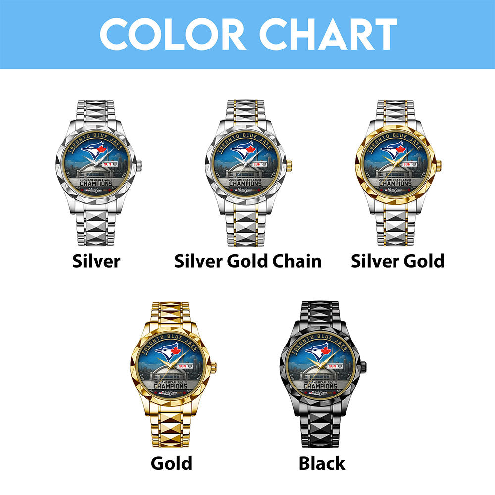 Toronto Blue Jays 2025 American League Champions Alloy Luxury Quartz Watch – MAITM13744