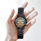 Toronto Blue Jays 2025 American League Champions Black Stainless Steel Watch – MAITM13667