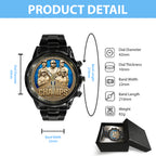 Toronto Blue Jays 2025 American League Champions Black Stainless Steel Watch – MAITM13667