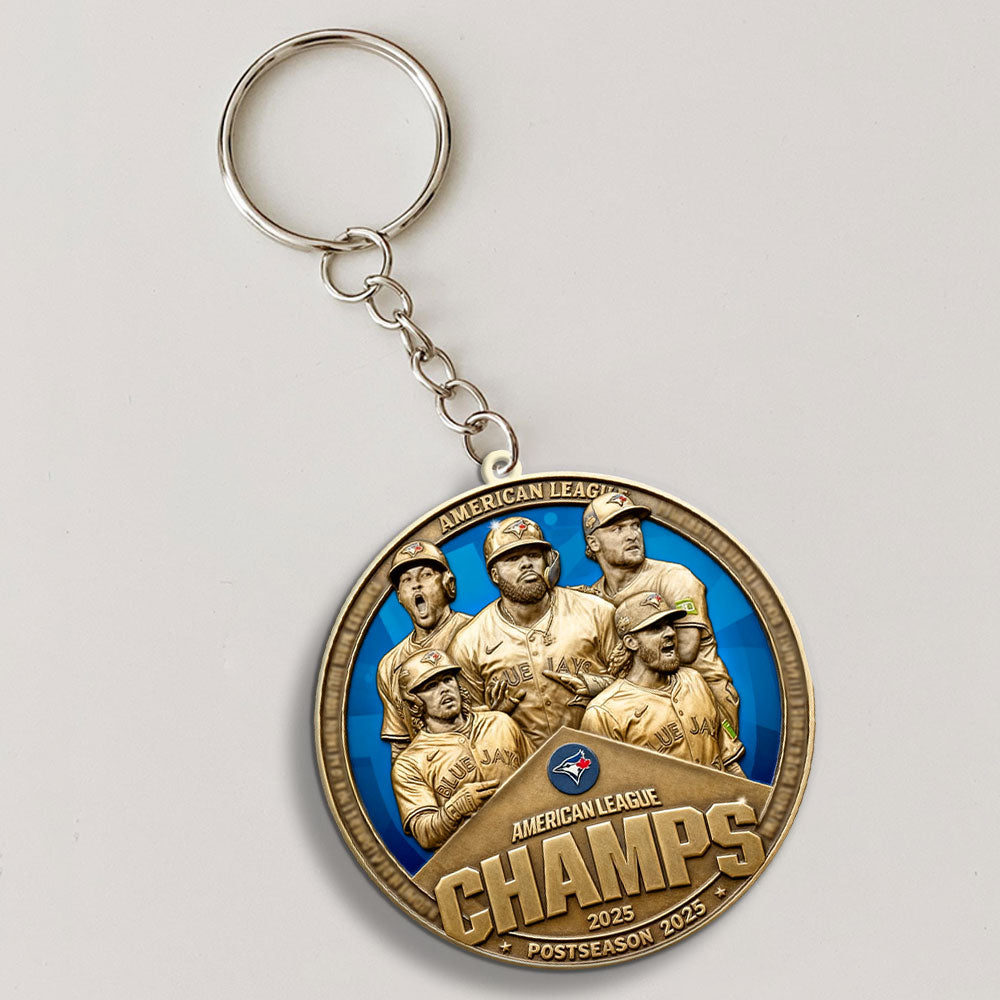 Toronto Blue Jays 2025 American League Champions Custom Shape 2-sided Keychain – MAITM13626