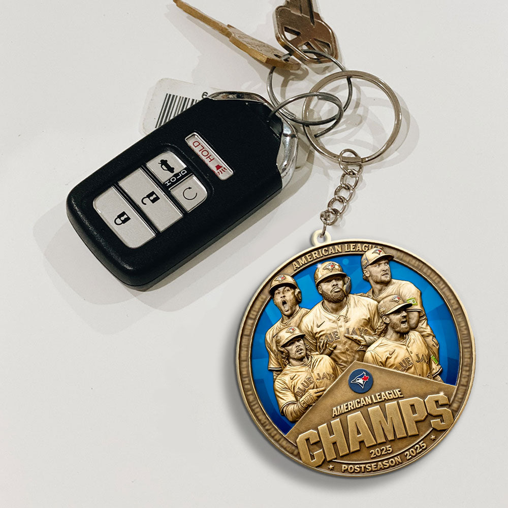 Toronto Blue Jays 2025 American League Champions Custom Shape 2-sided Keychain – MAITM13626