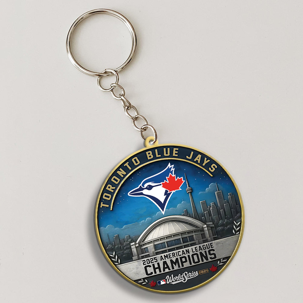 Toronto Blue Jays 2025 American League Champions Custom Shape 2-sided Keychain – MAITM13764