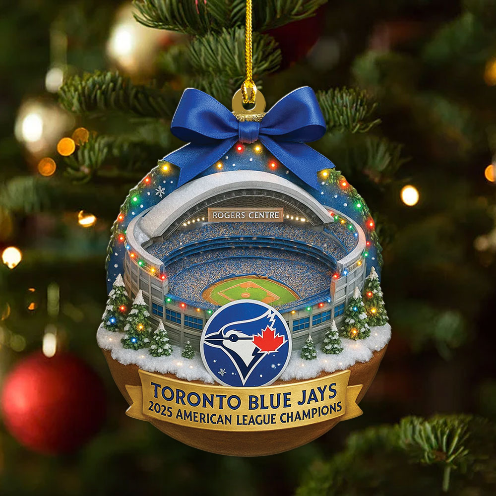 Toronto Blue Jays 2025 American League Champions Custom Shape 2-sided Acrylic Ornament – MAITM13527