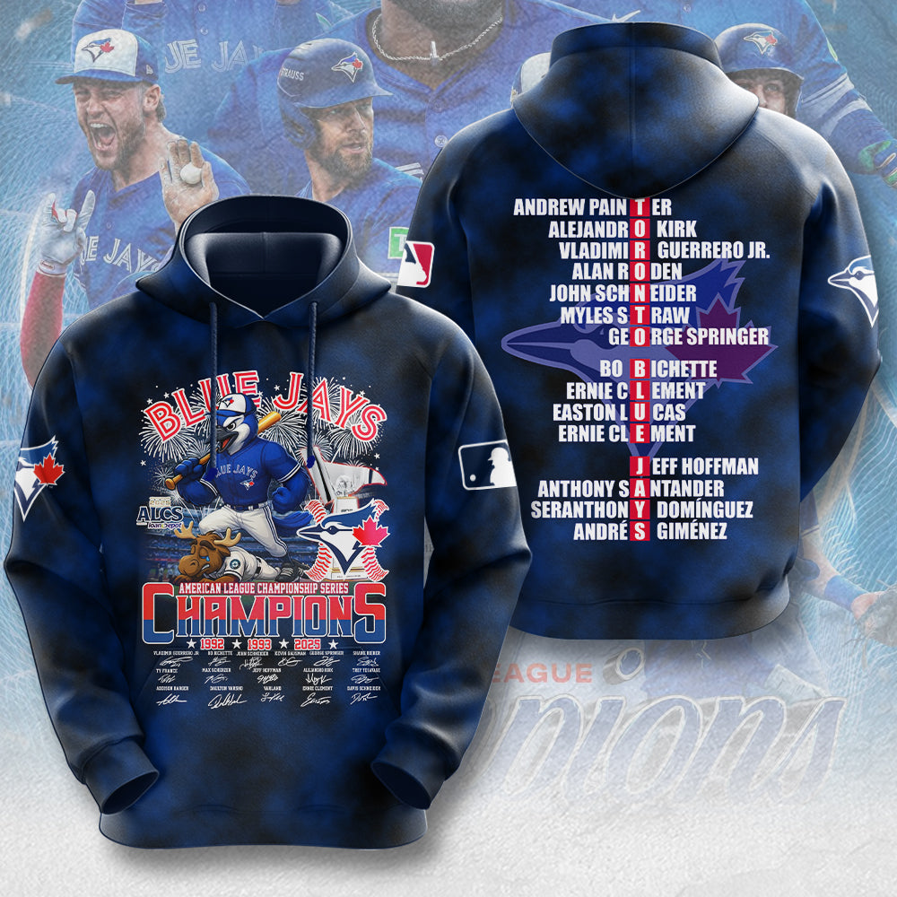 Toronto Blue Jays 2025 American League Champions 3D Apparel – MAITM13696