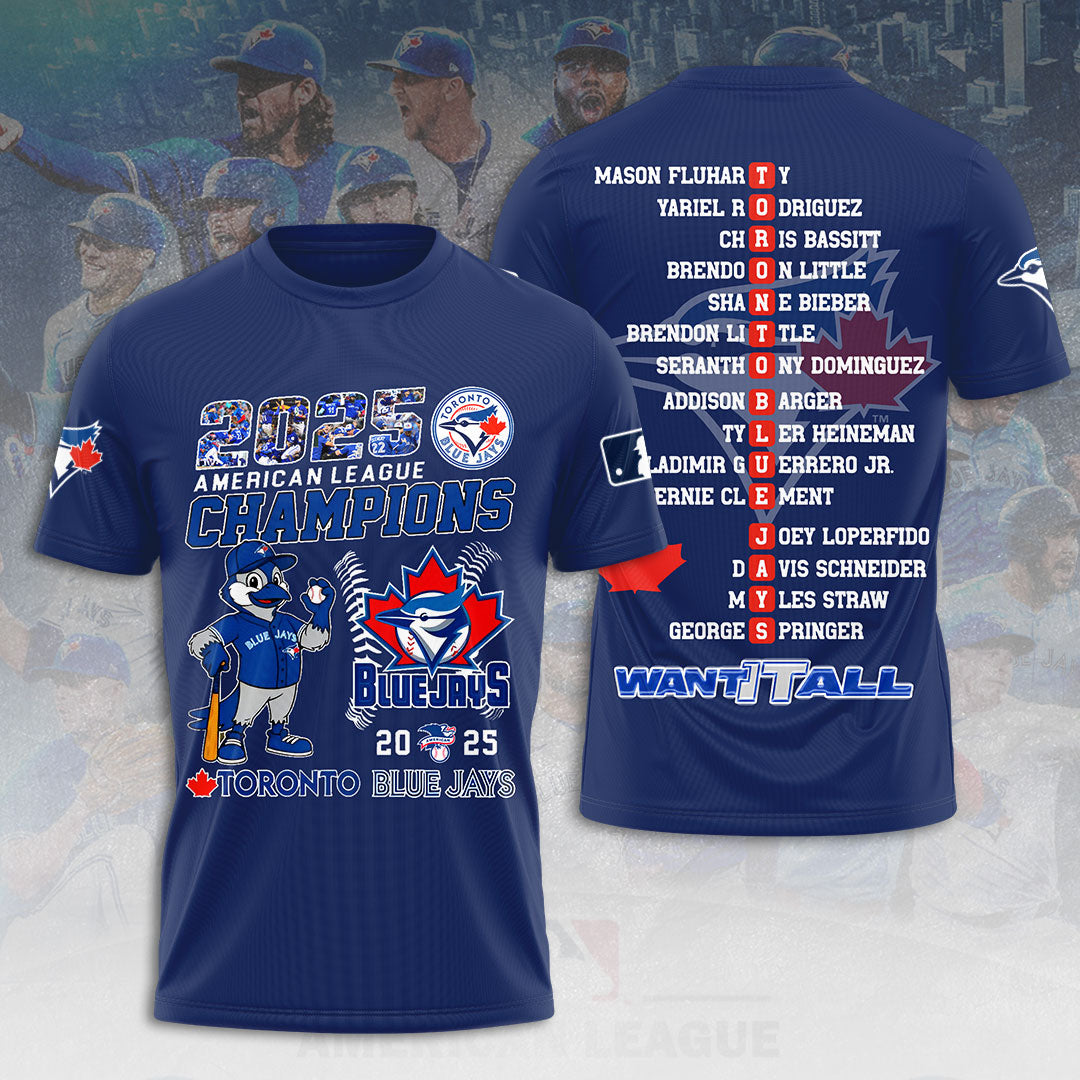 Toronto Blue Jays 2025 American League Champions 3D Apparel – HOATT14185