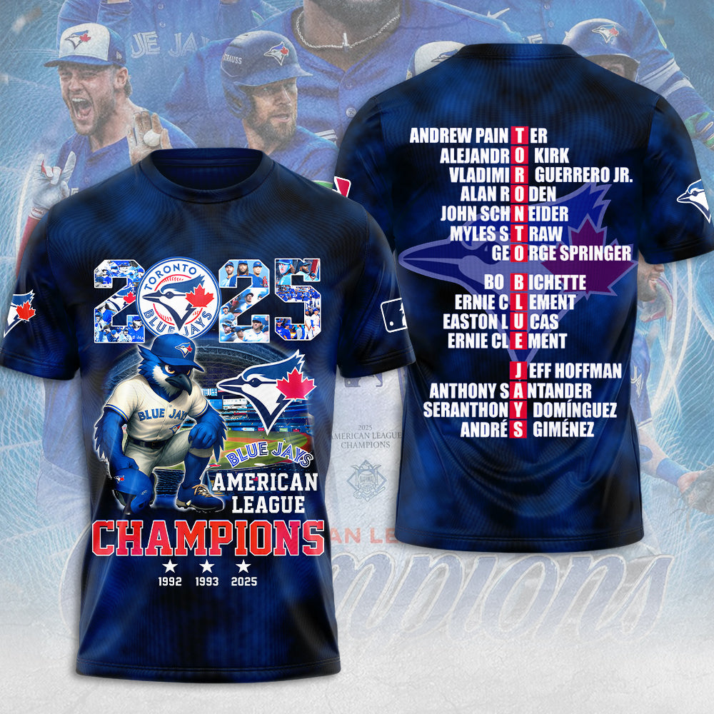 Toronto Blue Jays 2025 American League Champions 3D Apparel – MAITM13617