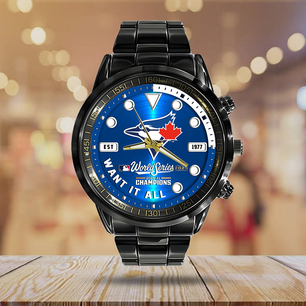 Toronto Blue Jays World Series 2025 Black Stainless Steel Watch – GNENEW727