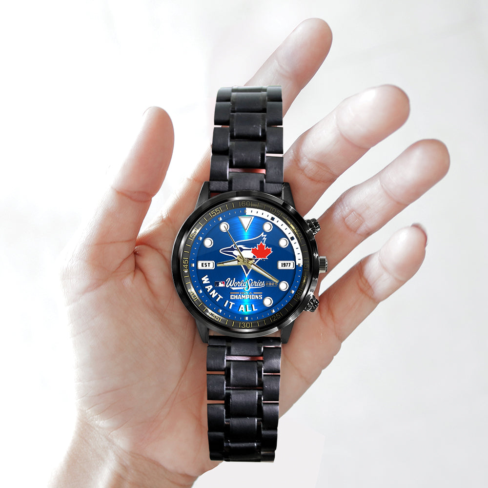 Toronto Blue Jays World Series 2025 Black Stainless Steel Watch – GNENEW727