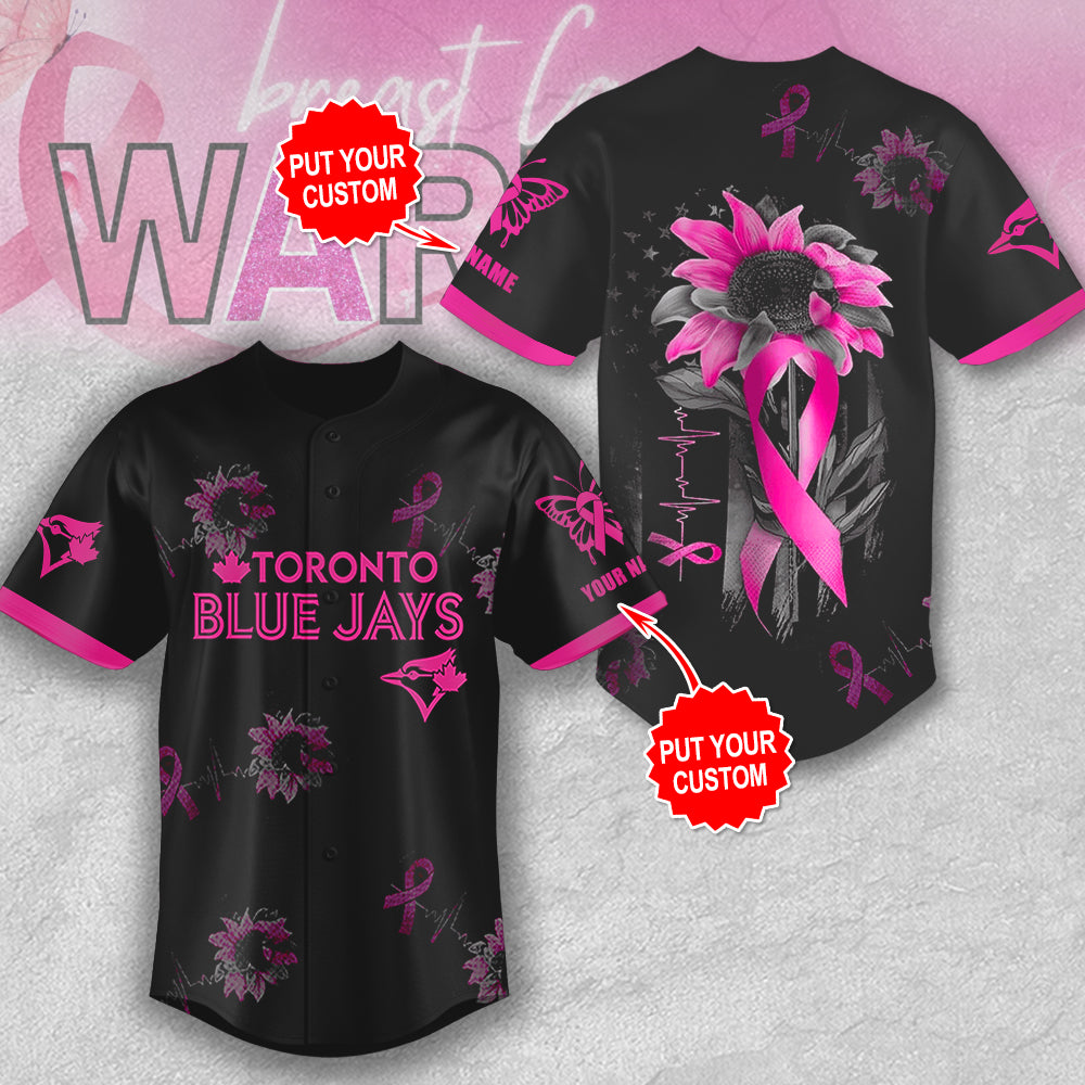 Personalized Toronto Blue Jays x Breast Cancer Awareness Baseball Jersey – MAITM12941