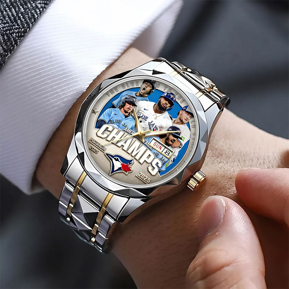 Toronto Blue Jays 2025 American League Champions Alloy Luxury Quartz Watch – TANTN17711