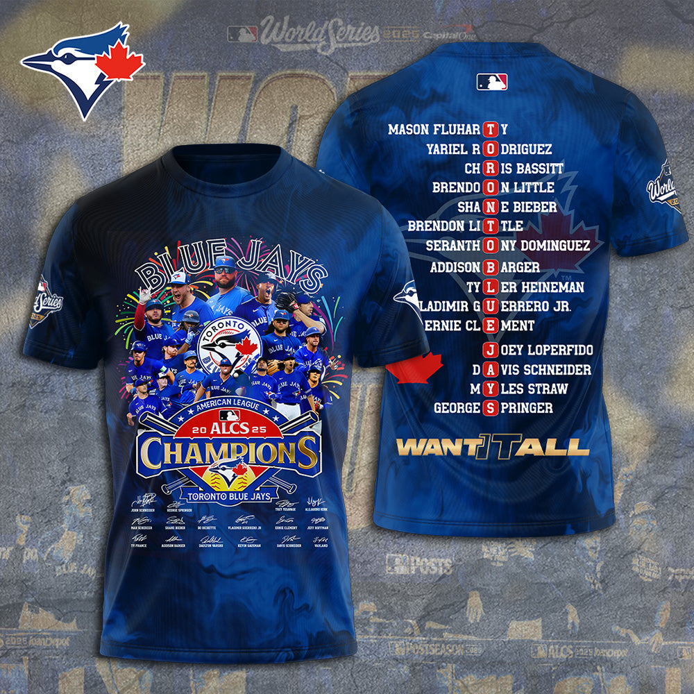 Toronto Blue Jays 2025 American League Champions 3D Apparel – TANTN17968