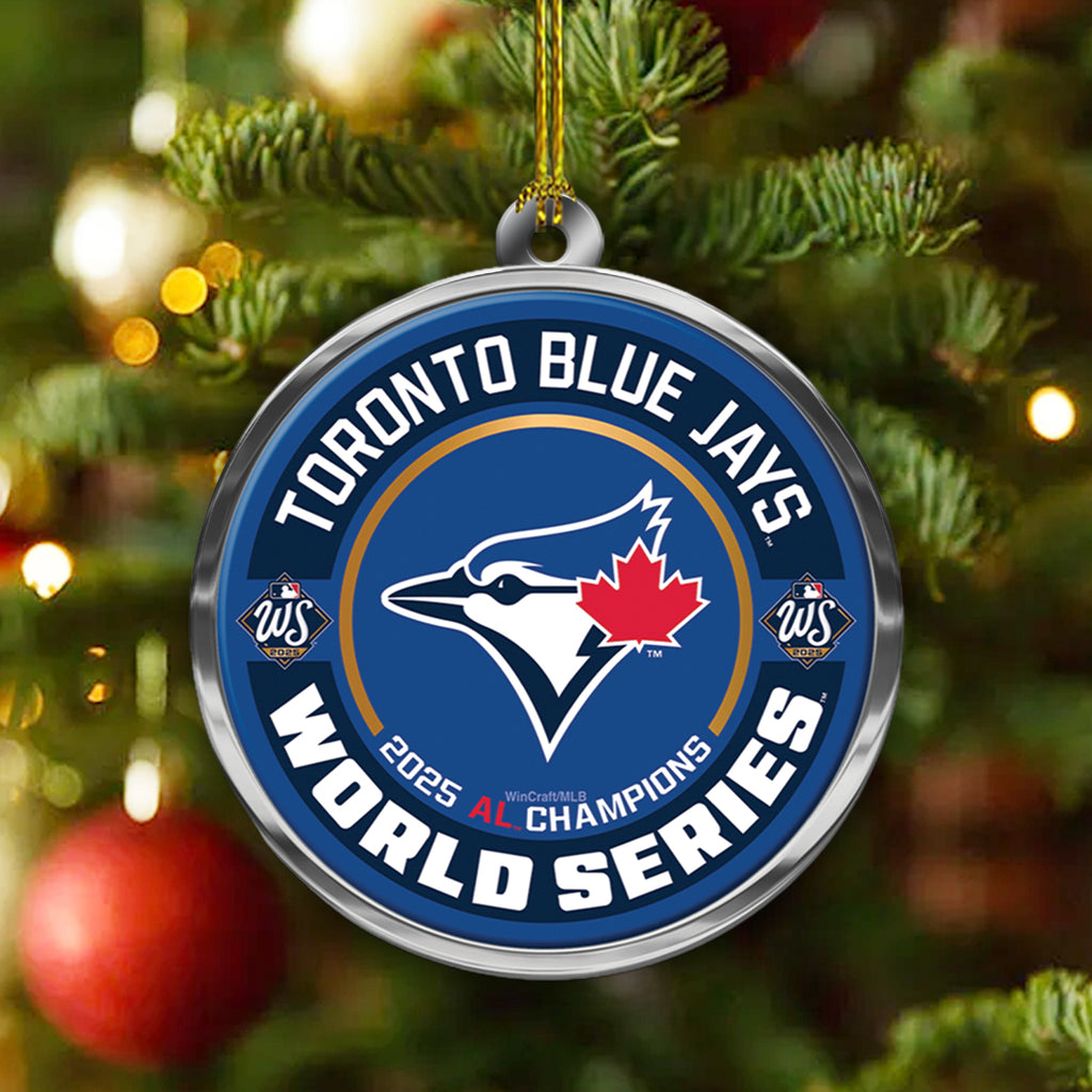 Toronto Blue Jays 2025 American League Champions Custom Shape 2-sided Acrylic Ornament – TANTN17662