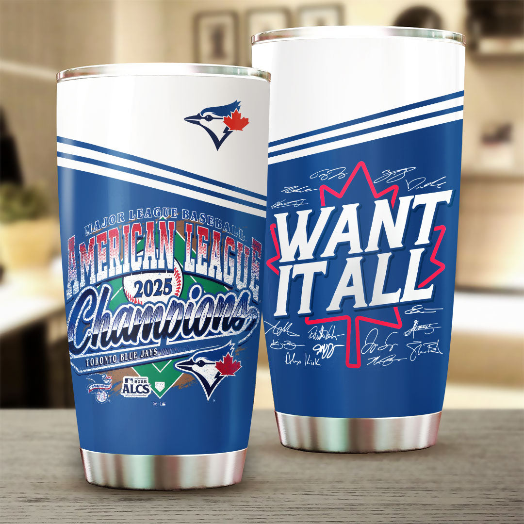 Toronto Blue Jays 2025 American League Champions Tumbler Cup – TANTN18580