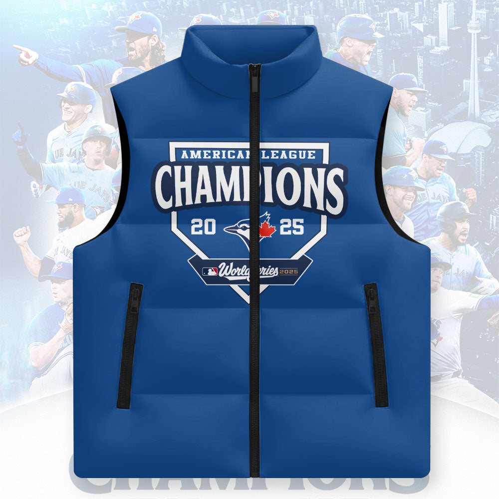 Personalized Toronto Blue Jays 3D Sleeveless Down Jacket – GNENEW732