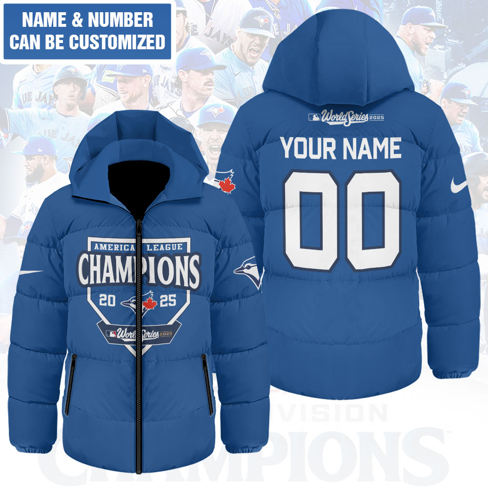 Personalized Toronto Blue Jays Thickened Down Hooded Jacket – GNENEW733