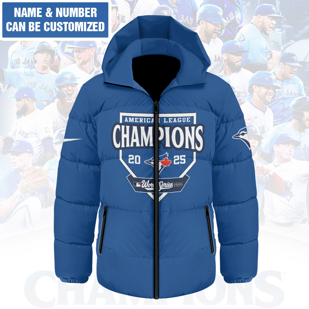 Personalized Toronto Blue Jays Thickened Down Hooded Jacket – GNENEW733