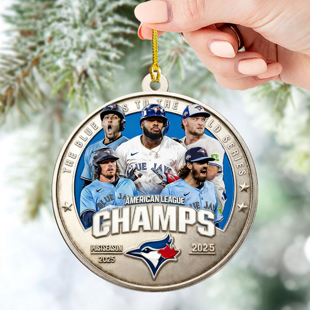 Toronto Blue Jays 2025 American League Champions Custom Shape 2-sided Acrylic Ornament – HOATT14212