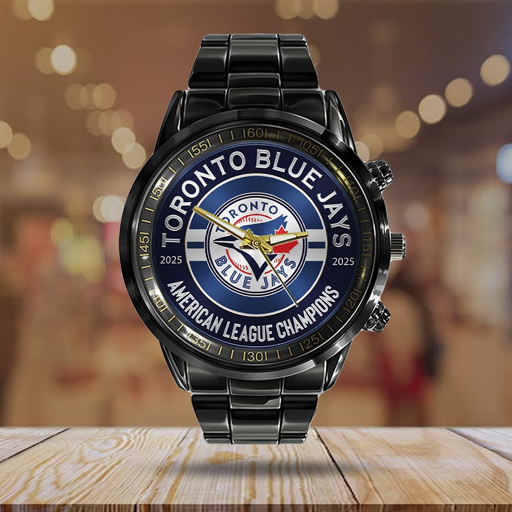 Toronto Blue Jays Black Stainless Steel Watch – TMTHU1939
