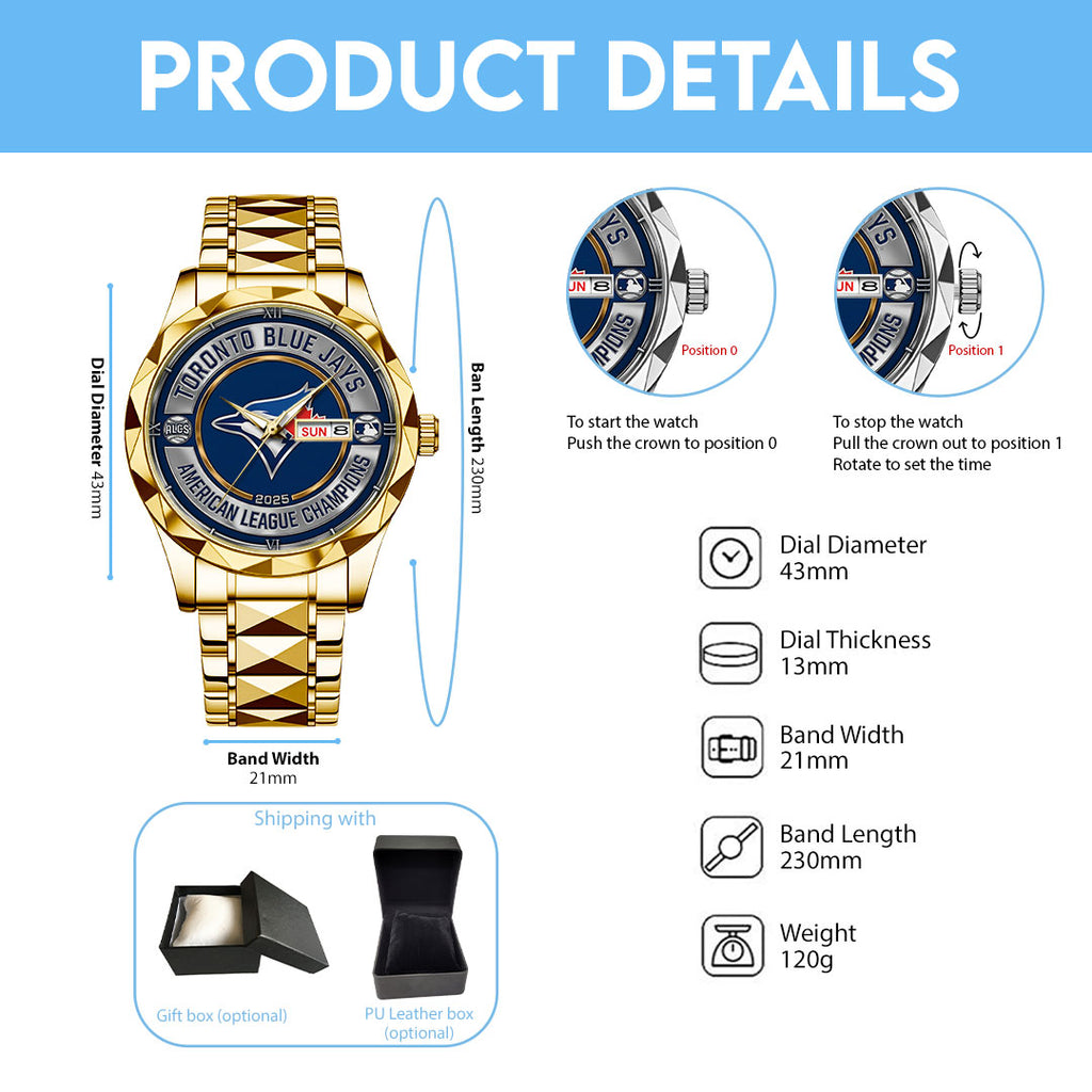 Toronto Blue Jays ALCS 2025 Alloy Luxury Quartz Watch – TMTHU1816