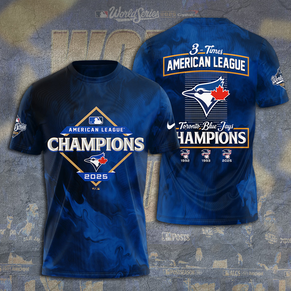 Toronto Blue Jays 2025 American League Champions 3D Apparel – TANTN18253
