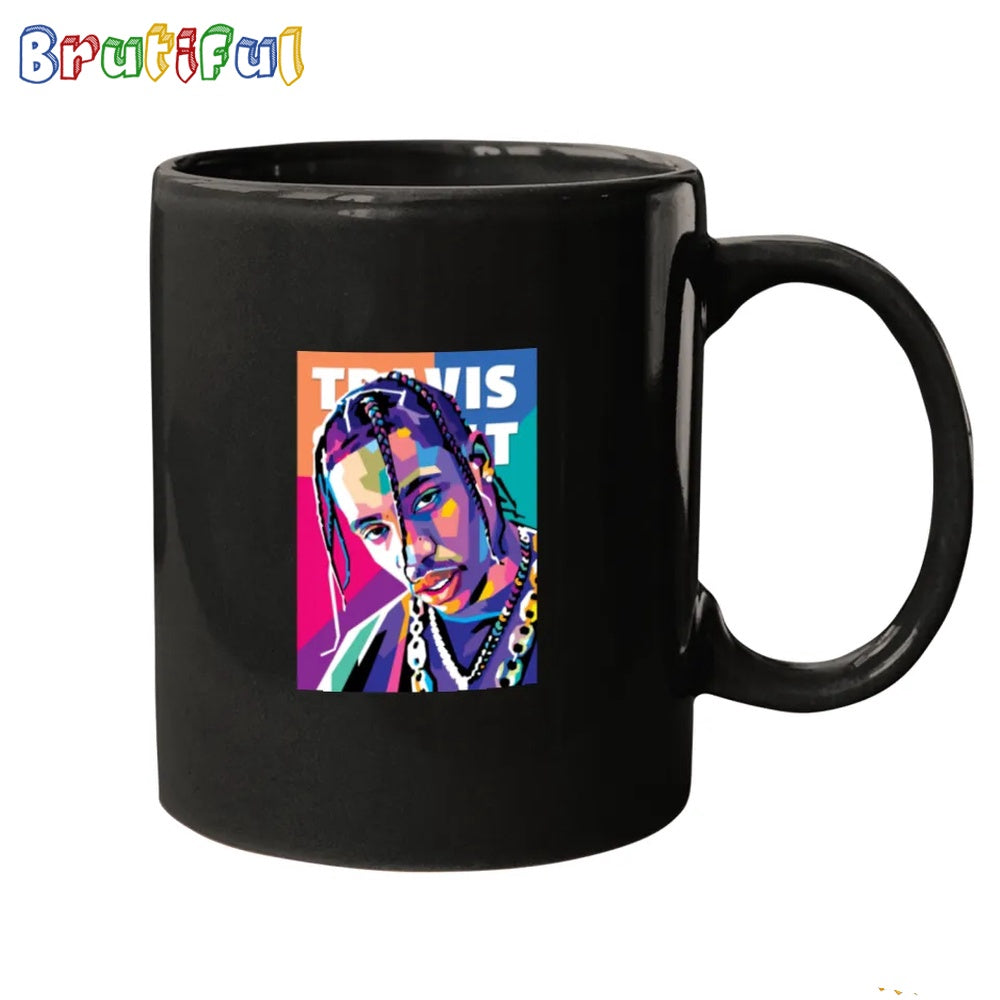 Travis Scotts In Wpap Style Mugs, Travis Scott Mug