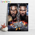Tribal Combat At SummerSlam Between Undisputed WWE Universal Champion Roman Reigns And Jey Uso Wall Art Poster Canvas