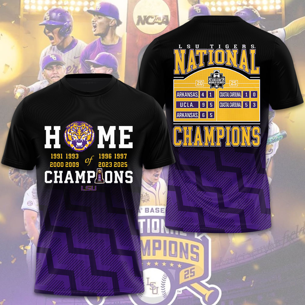 LSU Tigers Baseball 2025 National Champions 3D Apparel – GNE 3848