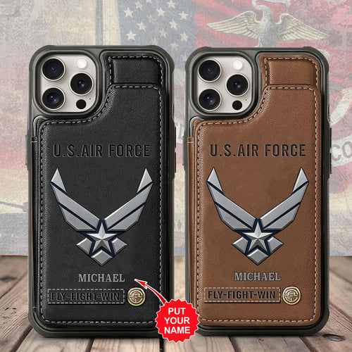Personalized US Air Force Leather Wallet Phone Case – MAITM12909