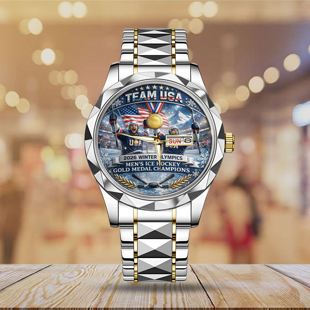 USA Men's Hockey 2026 Winter Olympics Gold Medal Alloy Luxury Quartz Watch – MAITM14917