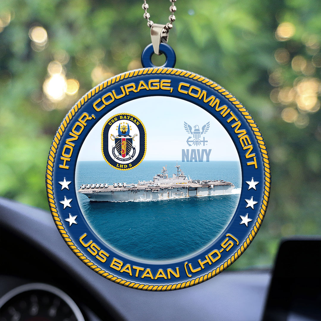 USS Bataan (LHD-5) Custom Shape 2-sided Acrylic Car Ornament – HOATT13203