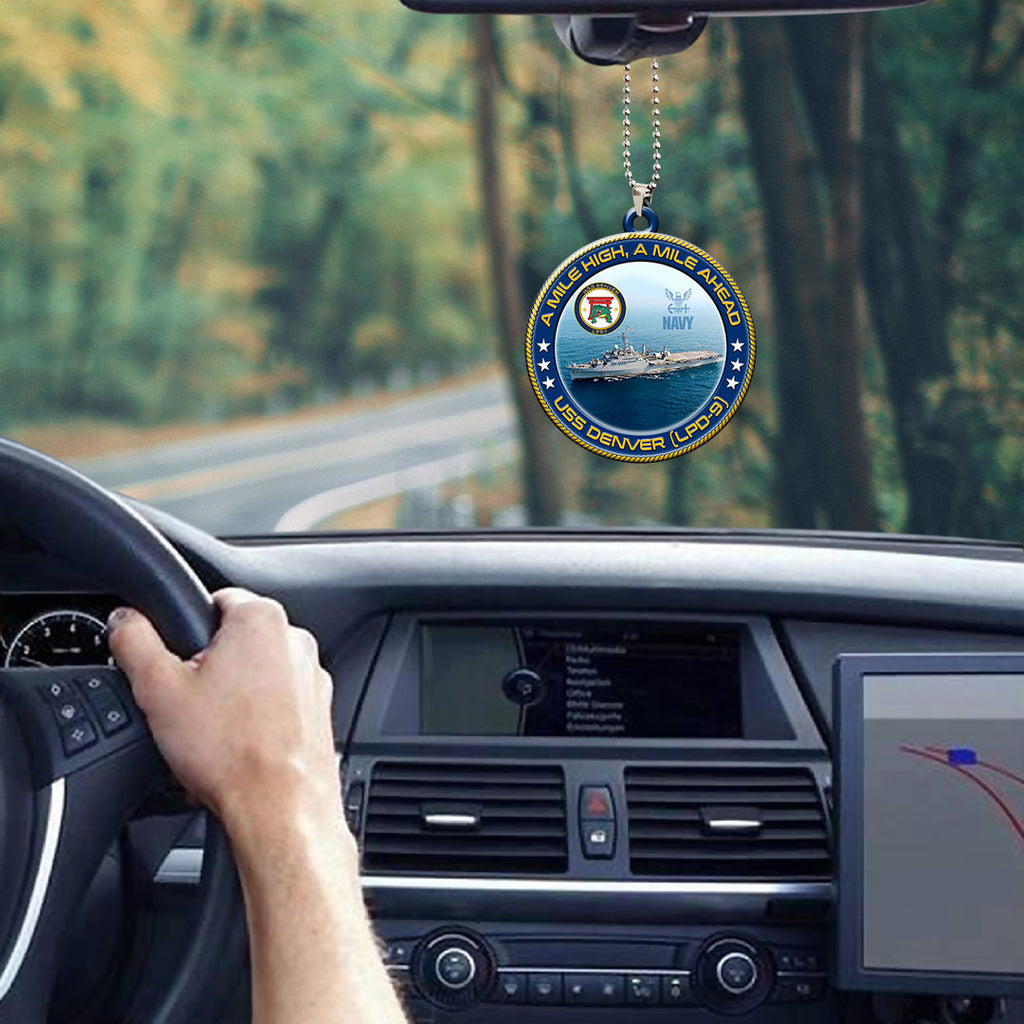USS Denver (LPD-9) Custom Shape 2-sided Acrylic Car Ornament – HOATT13207