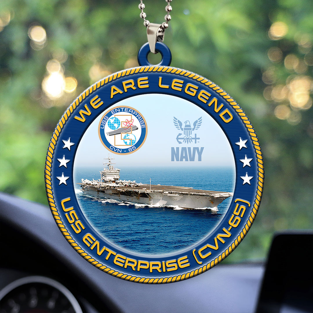 USS Enterprise (CVN-65) Custom Shape 2-sided Acrylic Car Ornament – HOATT13211