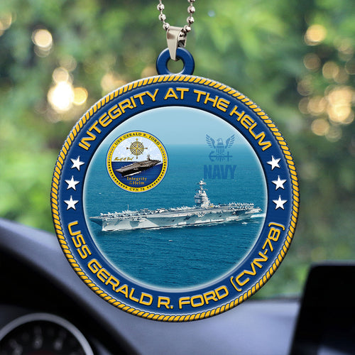 USS Gerald R. Ford (CVN-78) Custom Shape 2-sided Acrylic Car Ornament – HOATT13215