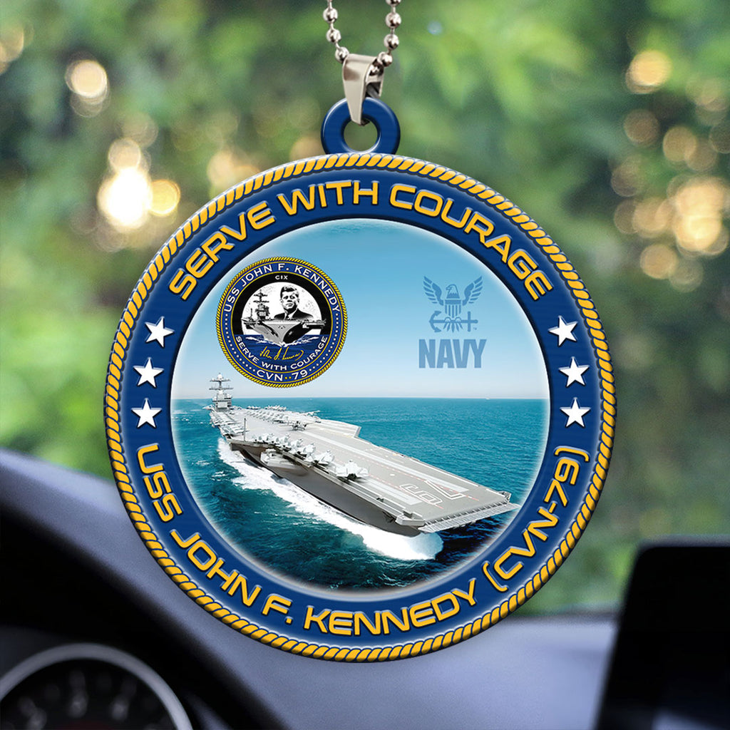 USS John F. Kennedy (CVN-79) Custom Shape 2-sided Acrylic Car Ornament – HOATT13221