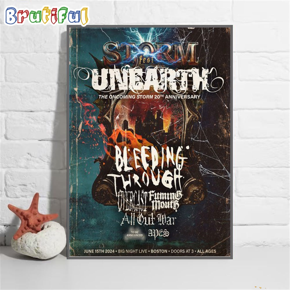 Unearth Celebrate 20 Years Of Our Album The Oncoming Storm 2024 Wall Art Poster Canvas