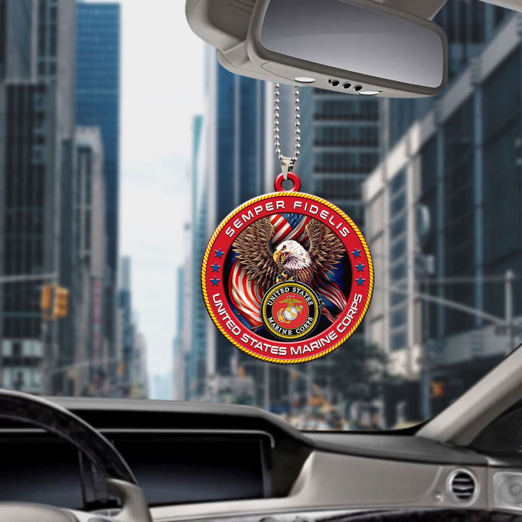 United States Marine Corps Custom Shape 2-sided Acrylic Car Ornament – HOATT13270