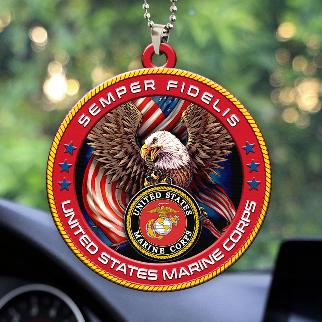 United States Marine Corps Custom Shape 2-sided Acrylic Car Ornament – HOATT13270