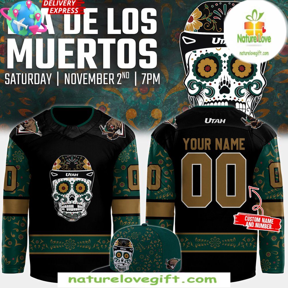Utah Grizzlies 2026 Dia de los Muertos Hockey Jersey