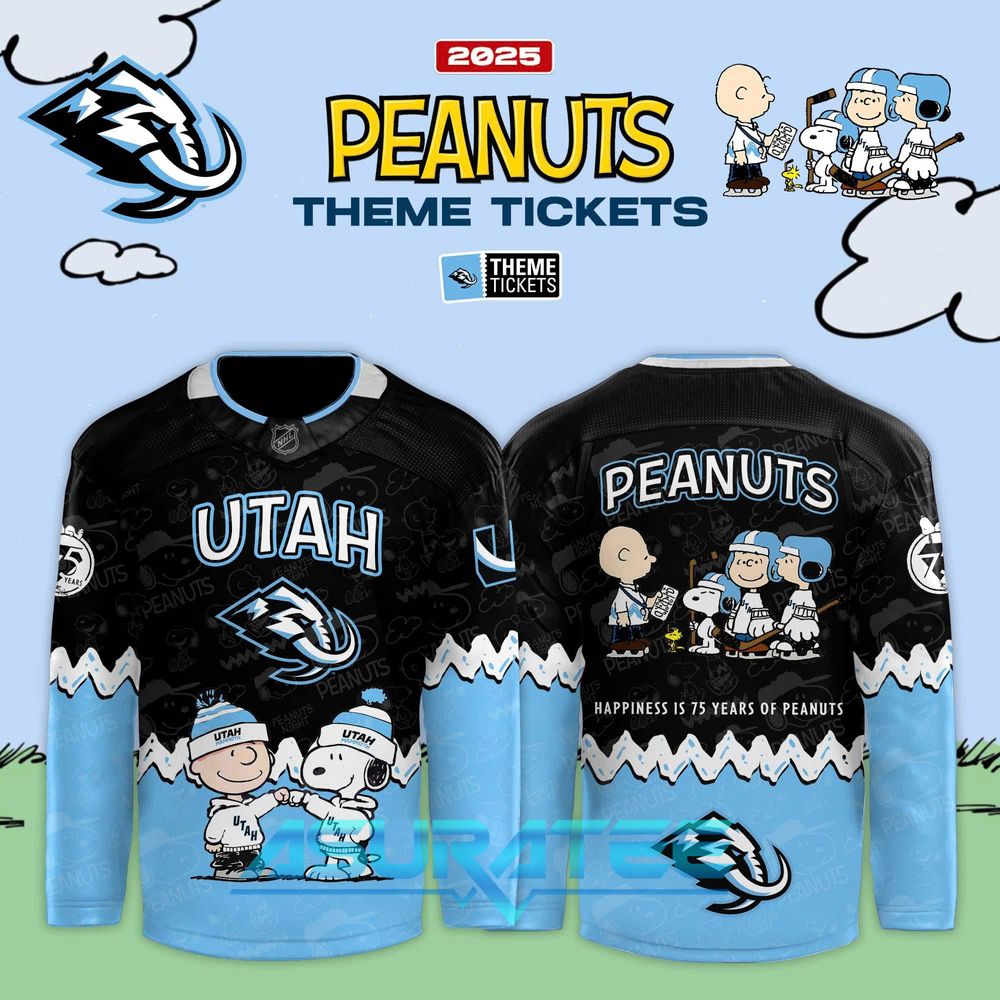 Utah Mammoth x Peanuts 75th Anniversary Special Hockey Jersey