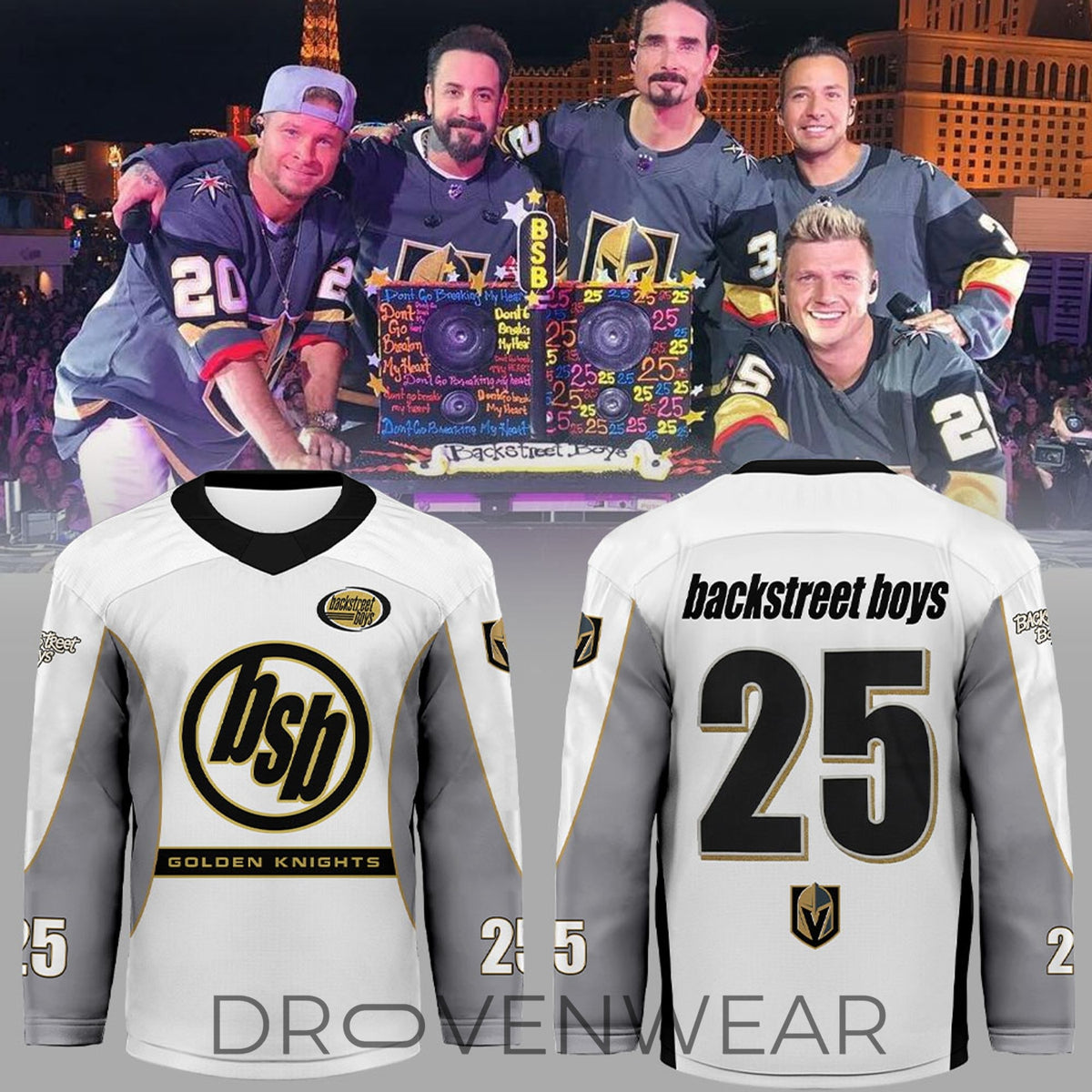 Vegas Golden Knights Backstreet Boys Inspired Hockey Jersey