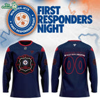 Winnipeg Jets First Responders Night 2026 Blue Hockey Jersey Custom Name, Number