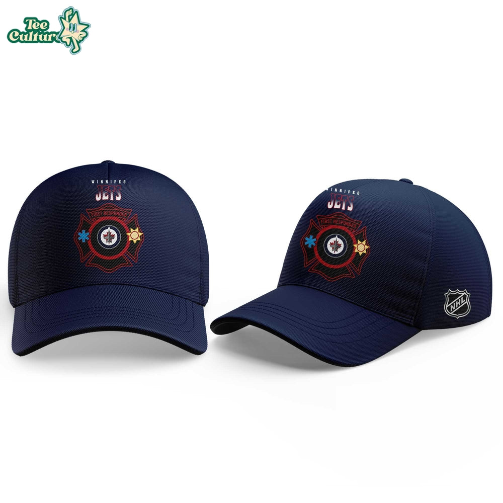 Winnipeg Jets First Responders Night 2026 Blue Hockey Jersey Custom Name, Number