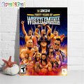WWE 2K24 40 Years Of WrestleMania Official Poster Wall Art Poster Canvas