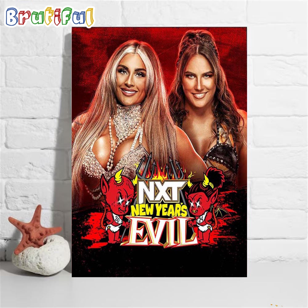 WWE NXT New Years Evil Tiffany Stratton Vs Fallon Henley Wall Art Poster Canvas