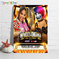 WWE Raw Womens Championship Match Bianca Belair Vs Asuka At WWE WrestleMania Goes Hollywood Wall Art Poster Canvas