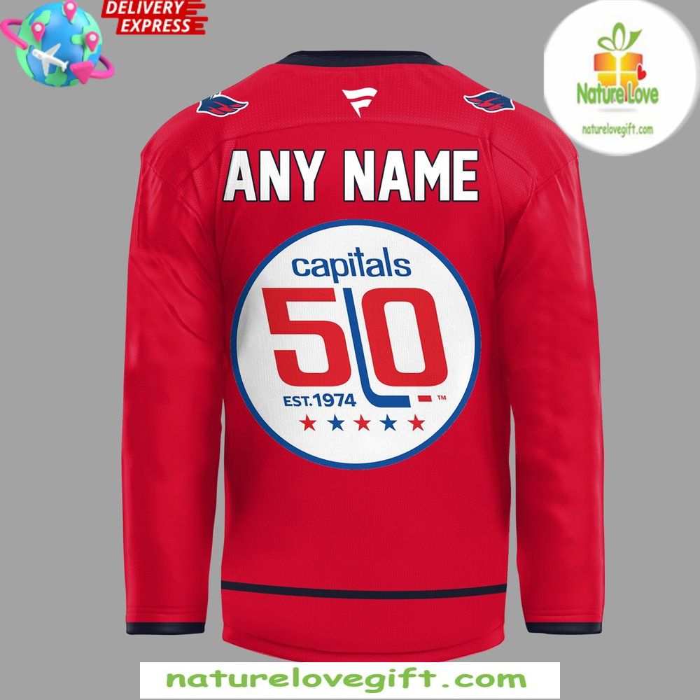 Washington Capitals 50th Anniversary Red Hockey Jersey