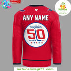 Washington Capitals 50th Anniversary Red Hockey Jersey