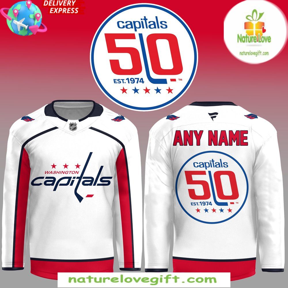 Washington Capitals 50th Anniversary White Hockey Jersey NHL