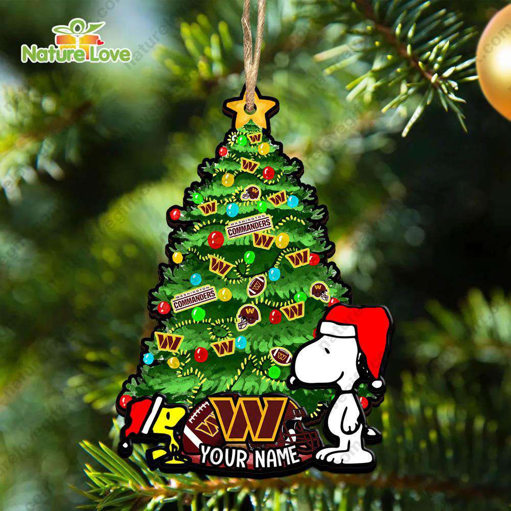Washington Commanders Custom Snoopy Peanuts Christmas Ornament Xmas Decoration
